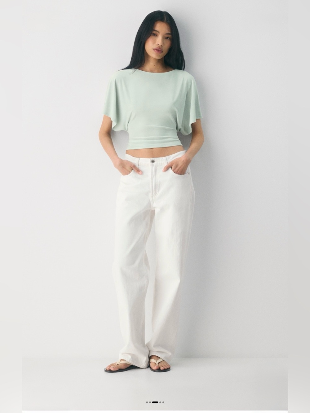 Aritzia Smooth Matter™ Gingerly Top – Agave Green | Size S